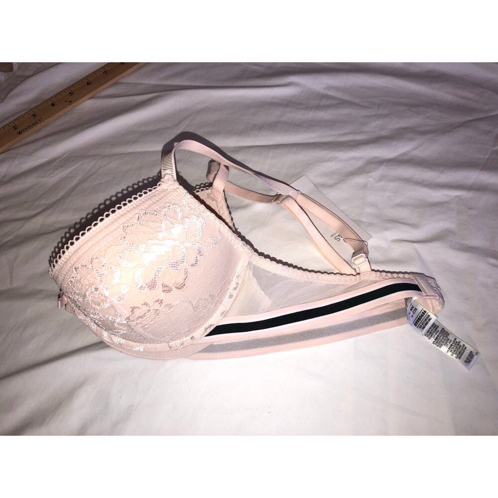 Marks Spencer Bra Size Uk/Us 34c Eur 75c Fr 90c Pale Rose Lace Padded Plunge New — image 5 of 5